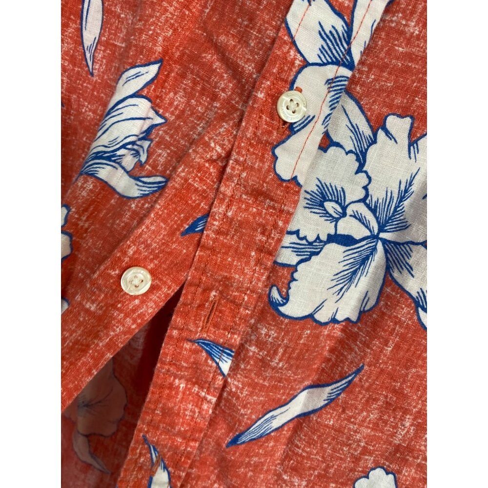 Lands End Linen‎ Hawaiian Shirt Men sz XL Short Sleeve Button Up Traditional Fit - Picture 11 of 14